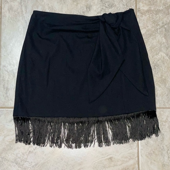 ZARA FRINGED MINI SKIRT - Picture 11 of 16